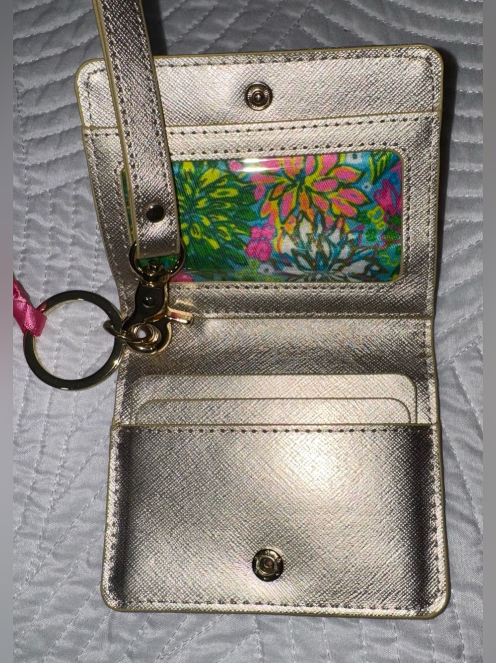 NWT Lilly Pulitzer “Walking on Sunshine” Snap ID Card Case 4.25”w x 3.5”h - Picture 5 of 7